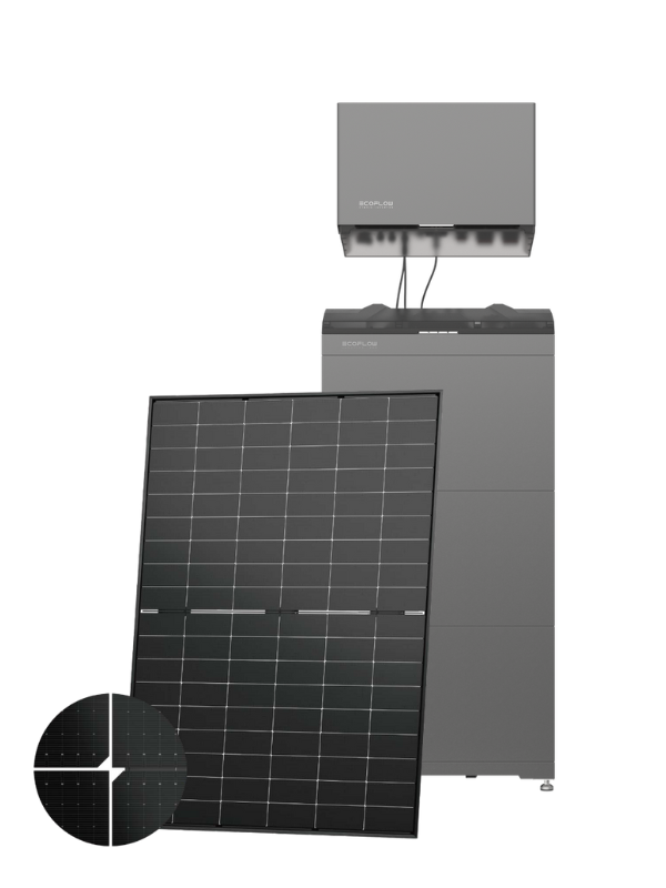 PV-Komplettpaket - Rundum Sorglos Paket: Großer Solarspeicher mit Wechselrichter und Solarpanel der Marke EcoFlow und Jinko.